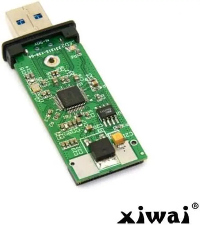 Alt view image 3 of 6 - Xiwai 42mm NGFF M2 SSD to USB 3.0 External PCBA Conveter Adapter Card Flash Disk Type with Black Case