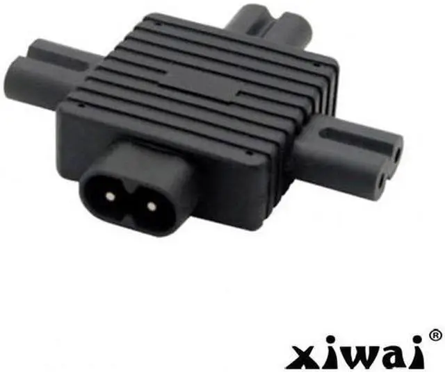 Alt view image 2 of 3 - Xiwai IEC 320 Figure 8 C8 Male to 3X Female C7 Splitter Power Adapter for Power Supply 1 in 3 out