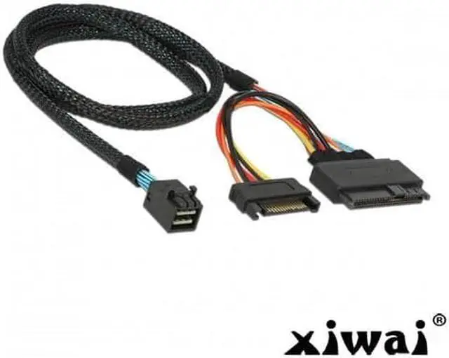 Alt view image 2 of 7 - Xiwai SFF-8639  U.2 U2 NVME PCIe SSD Cable for Mainboard Intel SSD 750 p3600 p3700 M.2 SFF-8643 Mini SAS HD