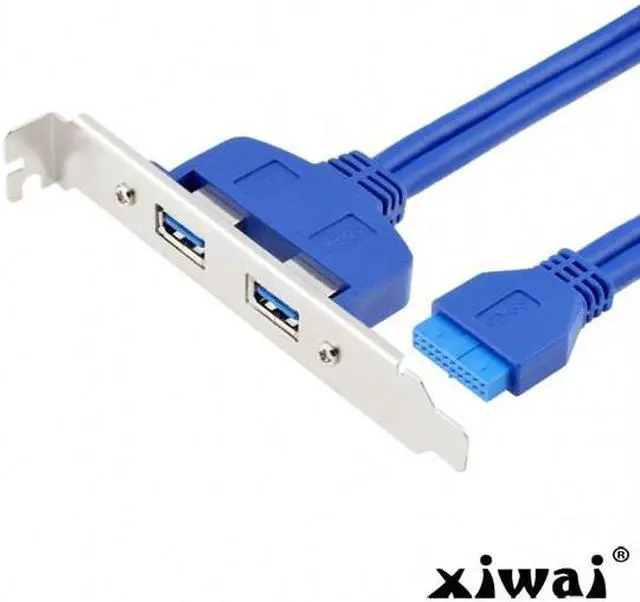 Main image of Xiwai Internal 2Pin USB 3.0 Female Mount panel to Motherboard 20pin cable with PCI bracket