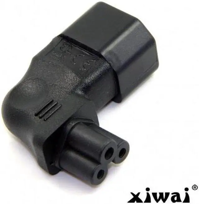 Alt view image 3 of 3 - Xiwai IEC 90 Degree Adapter 3 Poles Male C14 to Micky C5 Right Angled Extension Power Adapter
