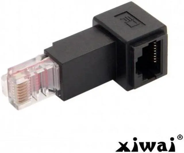 Main image of Xiwai Cat 5e Up Angled 90 Degree 8P8C FTP STP UTP Male to Female Lan Ethernet Network Extension Adapter