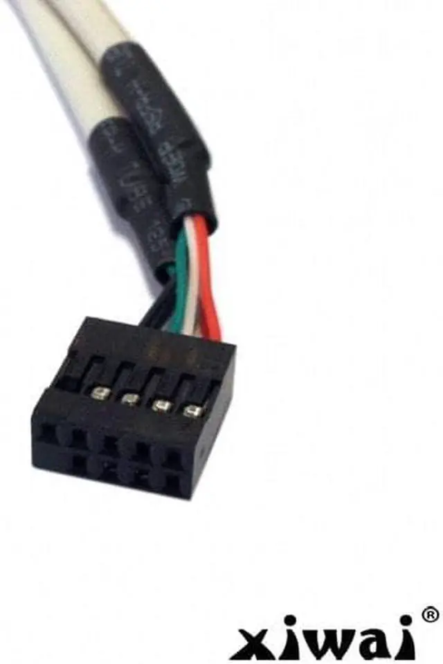 Alt view image 3 of 3 - Xiwai PCI USB 2.0 A type Female Screw to Motherboard 9p header cable with bracket