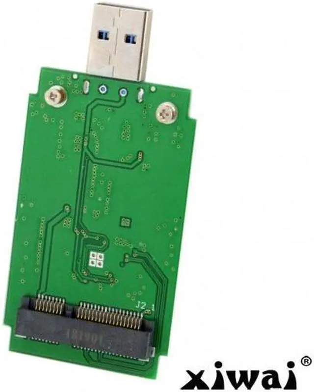Alt view image 7 of 7 - Xiwai Mini PCI-E mSATA to USB 3.0 External SSD PCBA Conveter Adapter Pen Driver Card with Case