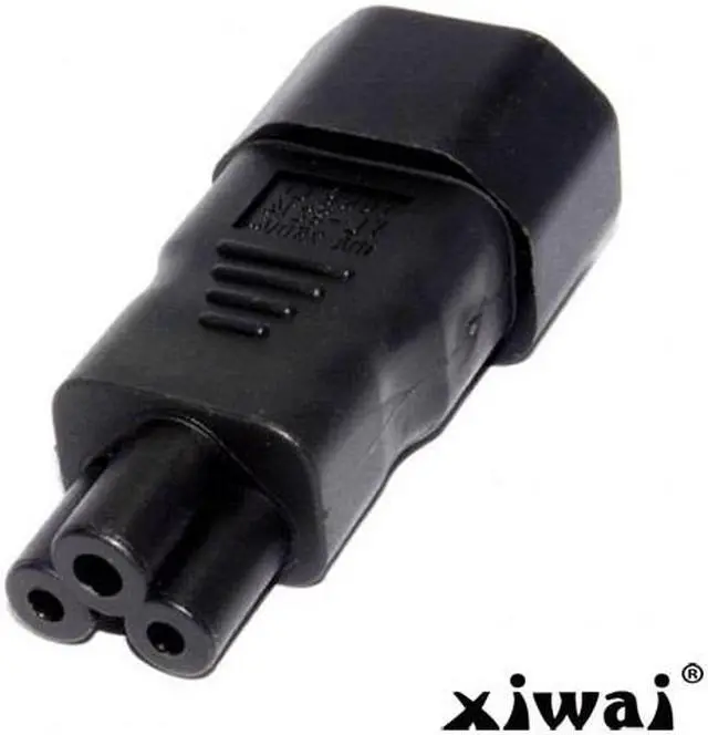 Alt view image 5 of 5 - Xiwai IEC 320 Adapter 3 Poles Socket C14 to Cloverleaf Plug Micky C5 Straight Extension Power Adapter