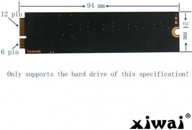 Alt view image 6 of 6 - Xiwai SATA 22P 7+15 to MSATA Mini PCI-E PCBA Assembly only for UX31 UX21 XM11 SSD Solid State Disk