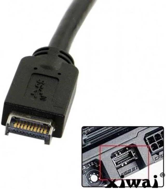 Alt view image 4 of 6 - Xiwai USB 3.1 Front Panel Header to USB3.0 19Pin Header Extension Cable 20cm for ASUS Motherboard