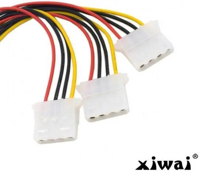 Alt view image 3 of 3 - Xiwai IDE 4 Pin Male to 3 IDE Female Y Type Splitter Power supply Extension Cable 10cm for Hard Disk