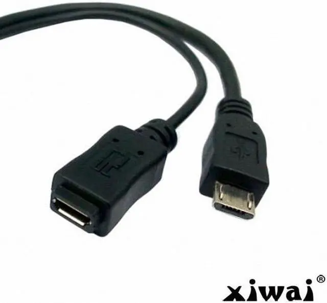 Alt view image 4 of 4 - Xiwai Black Color Micro USB 2.0 OTG Host Flash Disk Cable with Micro USB power for Galaxy S3 i9300 S4 i9500 Note2 N7100 Note3 N9000 & S5 i9600