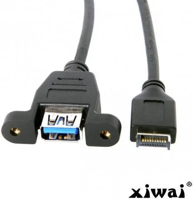 Main image of Xiwai Front Panel Header USB 3.1 to USB 3.0 Type-A Female Extension Cable 50cm Panel Mount Type