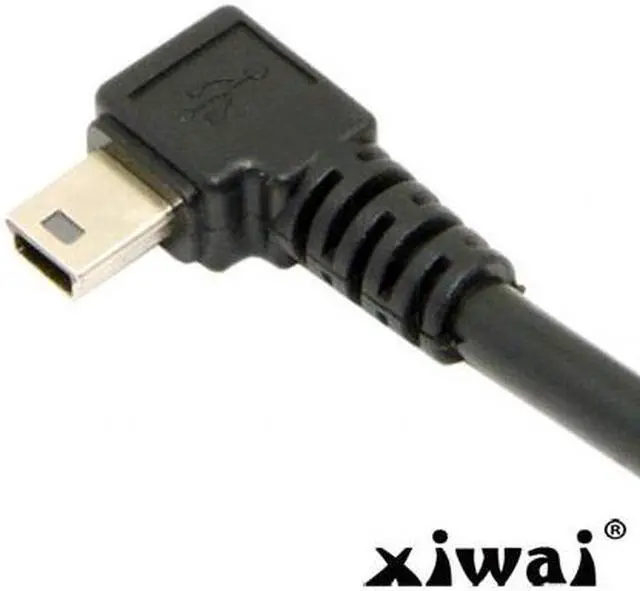 Alt view image 3 of 4 - Xiwai Mini USB B Type 5pin Male Left Angled 90 Degree to USB 2.0 Male Data Cable 6ft 1.8m
