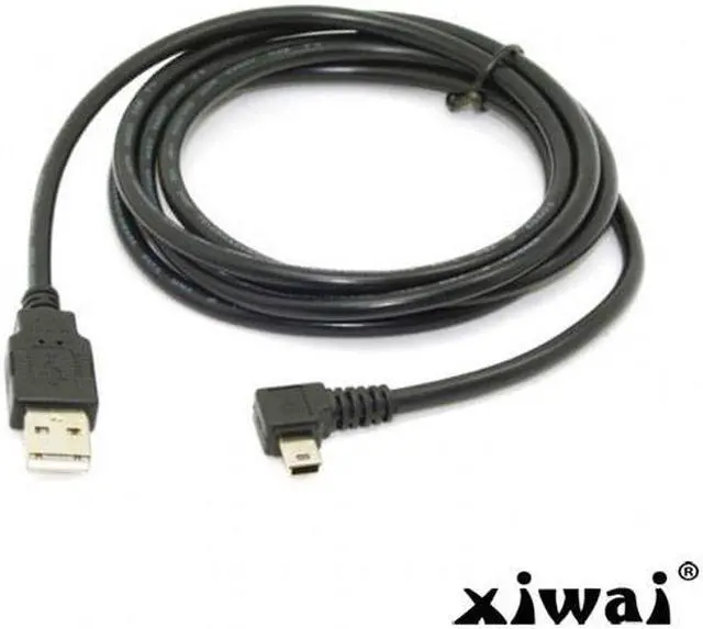 Main image of Xiwai Mini USB B Type 5pin Male Left Angled 90 Degree to USB 2.0 Male Data Cable 6ft 1.8m
