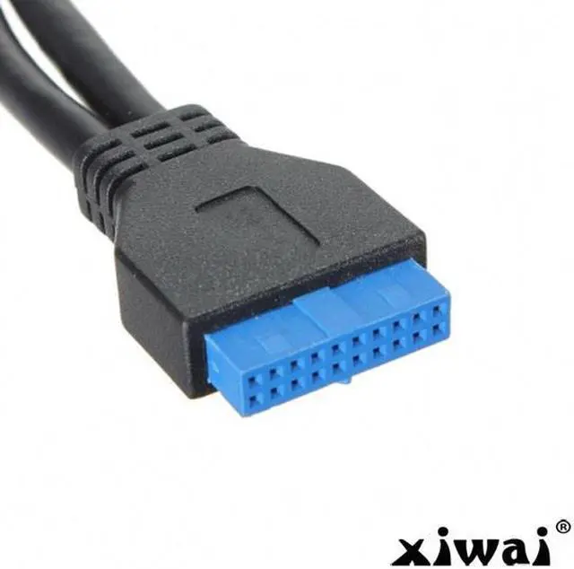 Alt view image 3 of 4 - Xiwai 2 ports USB 3.0 Female to Motherboard 20pin Header cable for front panel 20cm