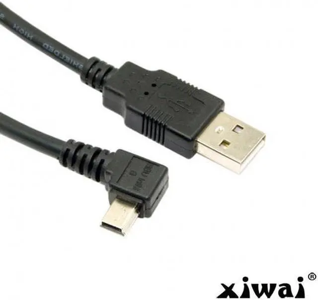 Alt view image 4 of 4 - Xiwai Mini USB B Type 5pin Male Left Angled 90 Degree to USB 2.0 Male Data Cable 6ft 1.8m