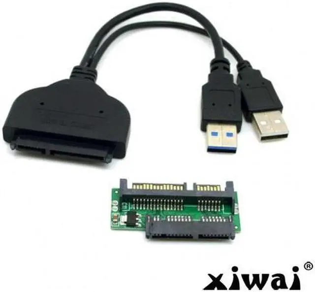 Main image of Xiwai 1set USB 3.0 to SATA 22Pin & SATA to Micro SATA Adapter for 1.8" 2.5" Hard Disk Driver With Extral USB Power Cable