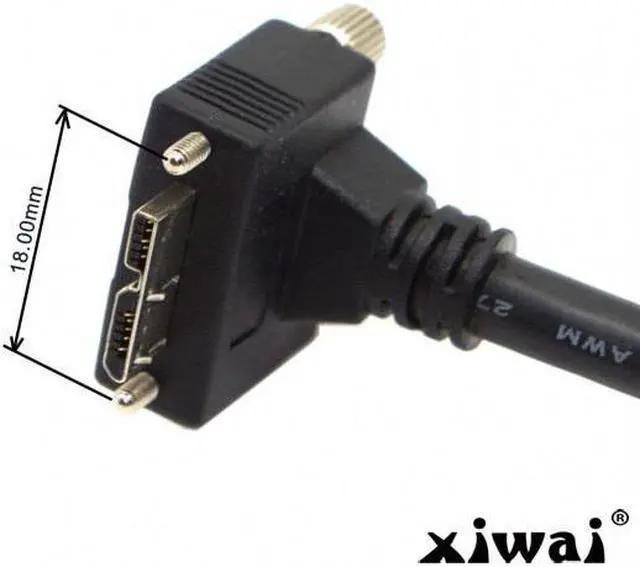 Alt view image 2 of 4 - Xiwai 1.2m 90 Degree Up Angled Micro USB Screw Mount to 3.0 Data Cable for Industrial Camera