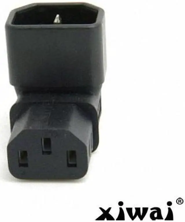 Alt view image 5 of 5 - Xiwai IEC Male C14 to Down Right Angled 90 Degree IEC Female C13 Power Extension Adapter