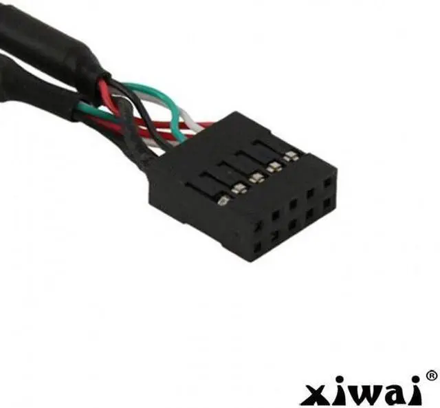 Alt view image 2 of 4 - Xiwai 10 Pin Motherboard Female Header to Dual USB 2.0 Female Adapter Cable 50cm