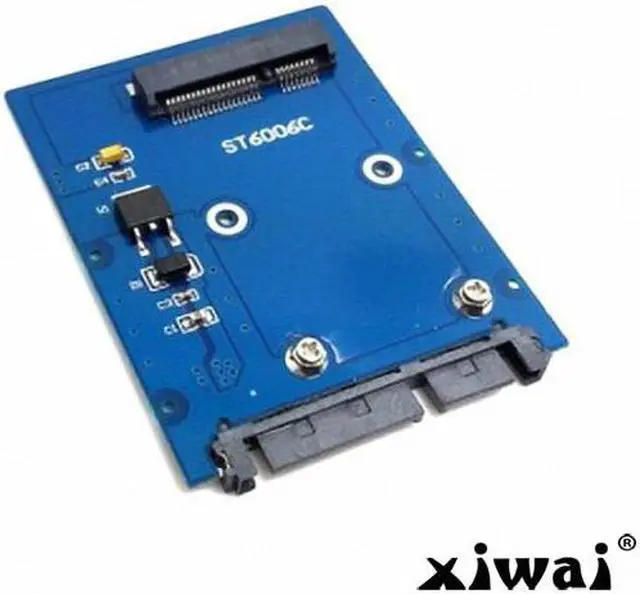 Alt view image 2 of 5 - Xiwai Slim Type Mini PCI-E mSATA SSD to 2.5" SATA 3.0 22pin HDD Adapter Hard Disk PCBA