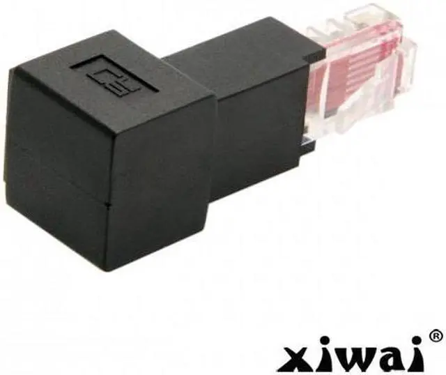 Alt view image 2 of 5 - Xiwai Cat 5e Up Angled 90 Degree 8P8C FTP STP UTP Male to Female Lan Ethernet Network Extension Adapter