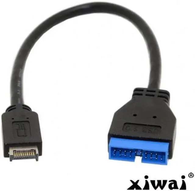 Alt view image 5 of 6 - Xiwai USB 3.1 Front Panel Header to USB3.0 19Pin Header Extension Cable 20cm for ASUS Motherboard