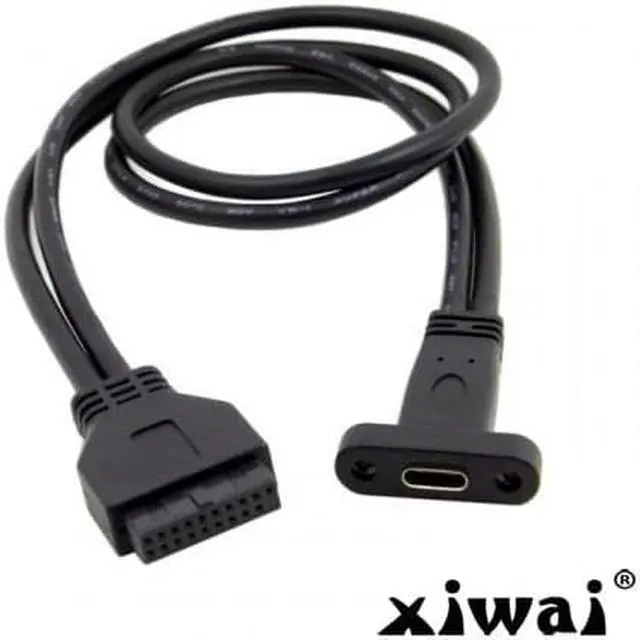 Alt view image 5 of 5 - Xiwai Single Port Type C USB-C Female to USB 3.0 Motherboard 19pin Header Cable 40cm