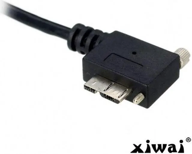 Alt view image 3 of 4 - Xiwai 1.2m 90 Degree Right Angled Micro USB Screw Mount to 3.0 Data Cable for Industrial Camera