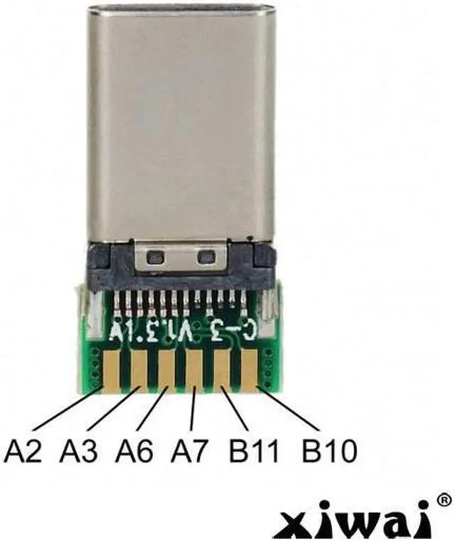 Alt view image 5 of 5 - Xiwai DIY USB 3.1 Type C USB-C Male Plug Connector SMT type with PC Board