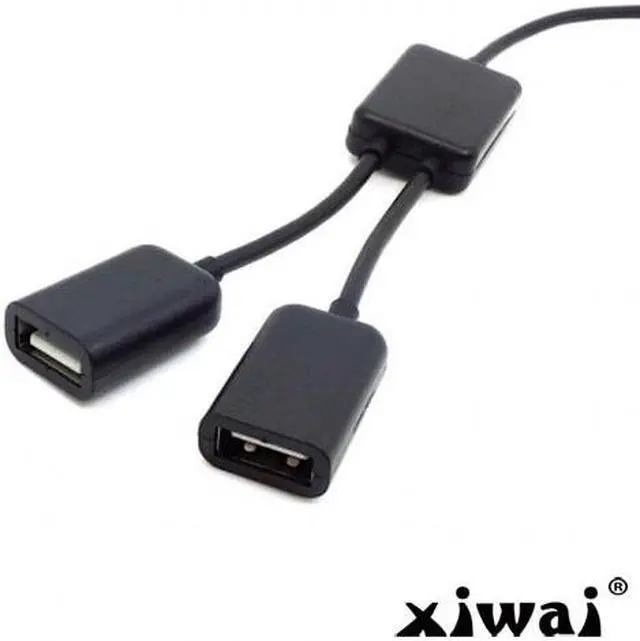 Alt view image 2 of 5 - Xiwai Black USB 2.0 Dual Ports Hub Cable Bus power For Laptop Macbook Notebook PC & Mouse & Flash Disk