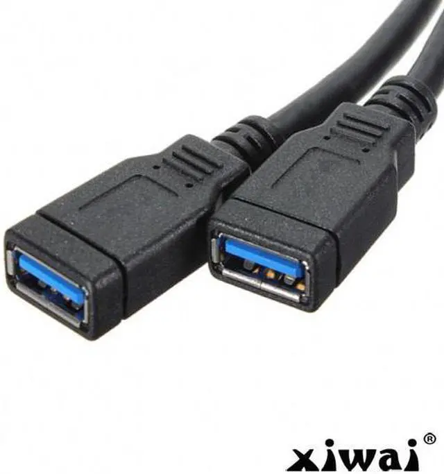 Alt view image 4 of 4 - Xiwai 2 ports USB 3.0 Female to Motherboard 20pin Header cable for front panel 20cm