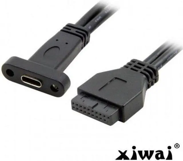 Main image of Xiwai Single Port Type C USB-C Female to USB 3.0 Motherboard 19pin Header Cable 40cm