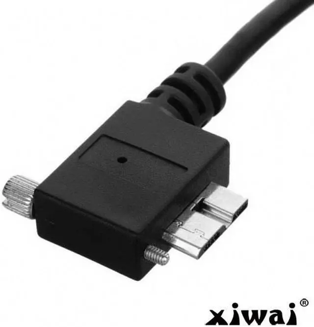 Alt view image 2 of 4 - Xiwai 1.2m 90 Degree Right Angled Micro USB Screw Mount to 3.0 Data Cable for Industrial Camera