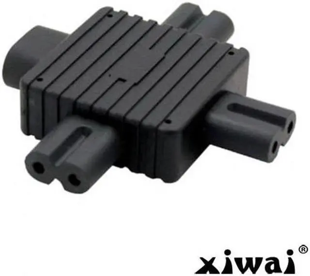Alt view image 3 of 3 - Xiwai IEC 320 Figure 8 C8 Male to 3X Female C7 Splitter Power Adapter for Power Supply 1 in 3 out
