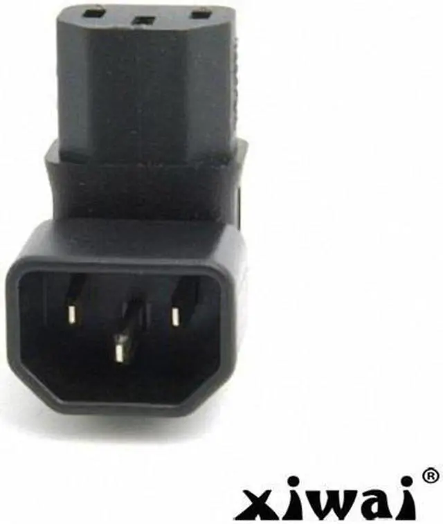 Alt view image 4 of 5 - Xiwai IEC Male C14 to Down Right Angled 90 Degree IEC Female C13 Power Extension Adapter