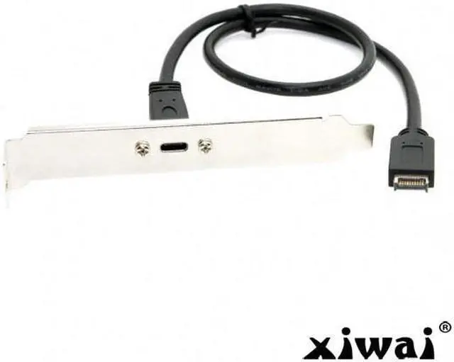 Alt view image 5 of 7 - Xiwai Front Panel Header USB 3.1  to USB-C Type-C Female Extension Cable 40cm with Panel Mount Screw