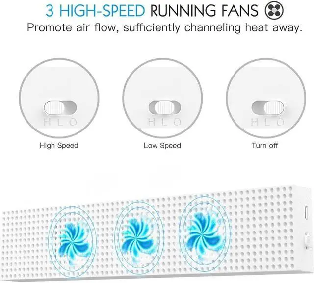 Alt view image 4 of 8 - DOBE Game Console Cooling Fans with Dual USB Ports & Low/High Speed Switch for XBOX One S Console