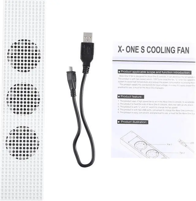 Alt view image 6 of 8 - DOBE Game Console Cooling Fans with Dual USB Ports & Low/High Speed Switch for XBOX One S Console