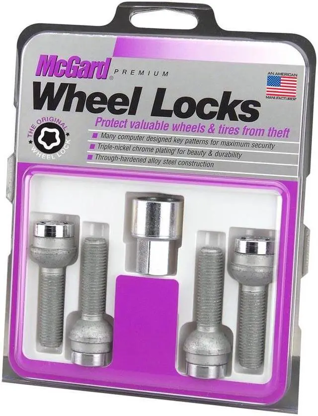 Alt view image 8 of 14 - McGard 28174 Chrome Bolt Style Radius Seat Lock Bolt Set (M14 x 1.5)