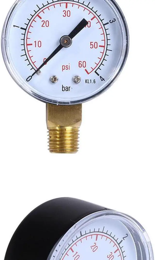 Alt view image 2 of 6 - TS-50-4bar 0-4bar/0-60psi NPT Dial Display Pressure Gauge Measuring Manometer