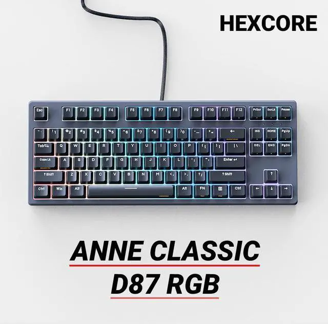 Alt view image 2 of 7 - Anne Hexcore Classic D87 RGB TKL Wired Gaming Mechanical Keyboard PBT Double Shot NKRO Professional Driver DIY Keys and Macro