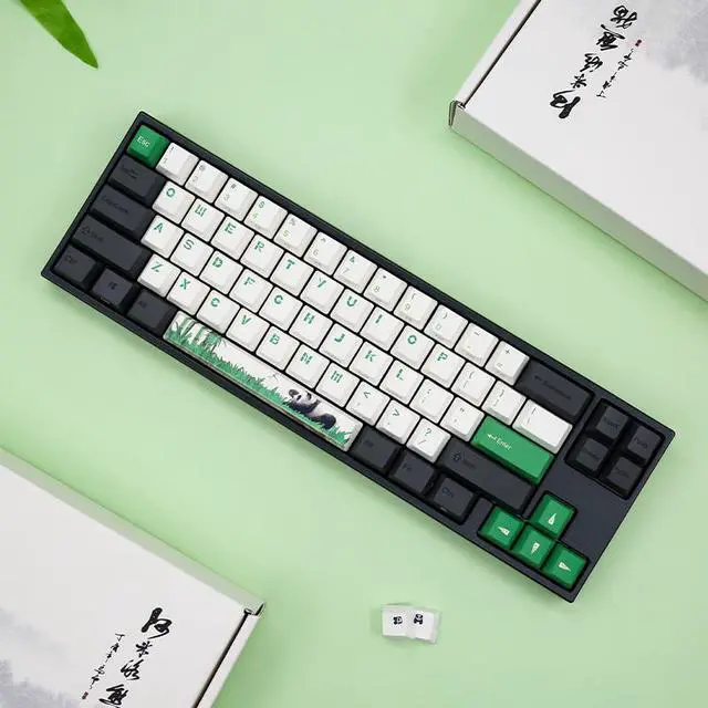 Alt view image 6 of 6 - Ducky X Varmilo MIYA Pro Panda White LED 65% Dye Sub PBT Mechanical Gaming Keyboard Cherry MX Red NKRO Detachable USB Type-C Wired Black/White/Green