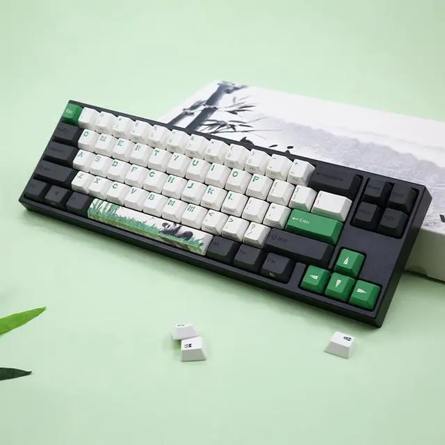 Alt view image 3 of 6 - Ducky X Varmilo MIYA Pro Panda White LED 65% Dye Sub PBT Mechanical Gaming Keyboard Cherry MX Red NKRO Detachable USB Type-C Wired Black/White/Green