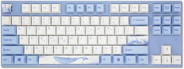 Alt view image 7 of 7 - Varmilo VA87M Sea Melody TKL Gaming Mechanical Keyboard Cherry MX Red Switch 87 Keys Dye Sub PBT Keycaps NKRO Detachable USB Wired Blue and White