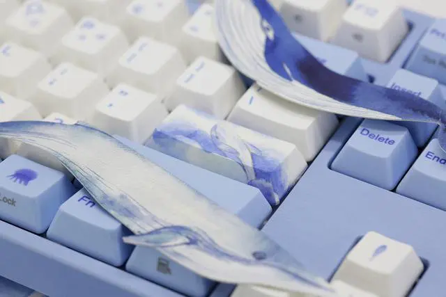 Alt view image 6 of 6 - Varmilo VA108M Sea Melody Full Size Gaming Mechanical Keyboard Cherry MX Red Switch Dye Sub PBT Keycaps NKRO Detachable USB Wired Blue and White