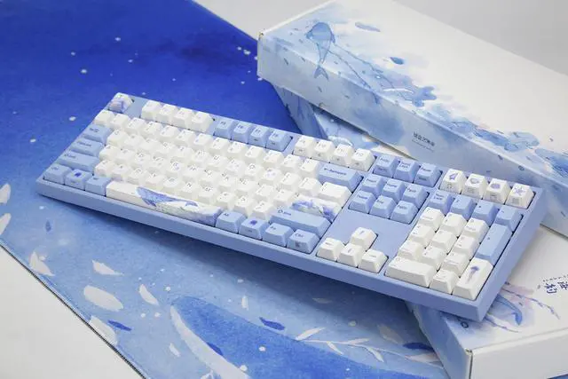 Alt view image 2 of 6 - Varmilo VA108M Sea Melody Full Size Gaming Mechanical Keyboard Cherry MX Red Switch Dye Sub PBT Keycaps NKRO Detachable USB Wired Blue and White