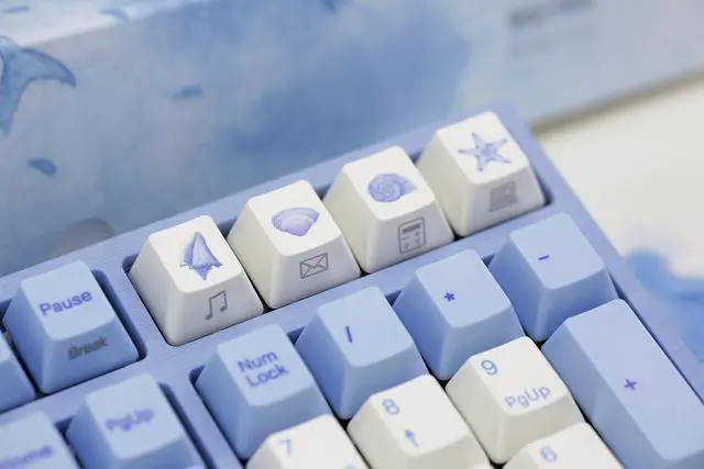 Alt view image 5 of 6 - Varmilo VA108M Sea Melody Full Size Gaming Mechanical Keyboard Cherry MX Red Switch Dye Sub PBT Keycaps NKRO Detachable USB Wired Blue and White