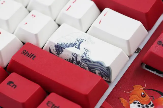 Alt view image 5 of 7 - Varmilo VA87M Koi TKL Gaming Mechanical Keyboard Cherry MX Blue Switch 87 Keys Dye Sub PBT Keycaps NKRO Detachable USB Wired Red and White