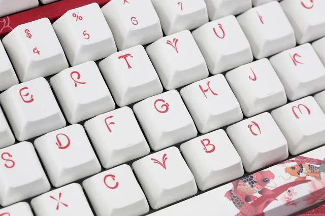 Alt view image 4 of 7 - Varmilo VA87M Koi TKL Gaming Mechanical Keyboard Cherry MX Blue Switch 87 Keys Dye Sub PBT Keycaps NKRO Detachable USB Wired Red and White