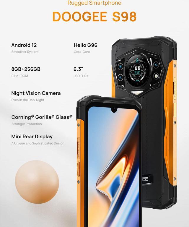 DOOGEE S98 Pro Rugged Smartphone 8+256GB 20MP Night Vision 6.3 Thermal  Imaging