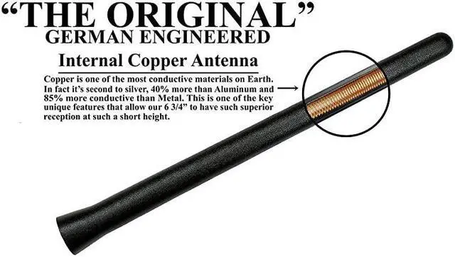 Alt view image 4 of 7 - The Original 6 3/4 Inch is Compatible with GMC Sierra 1500 (2006-2021) - Car Wash Proof Short Rubber Antenna - Internal Copper Coil - Premium Reception - German Engineered